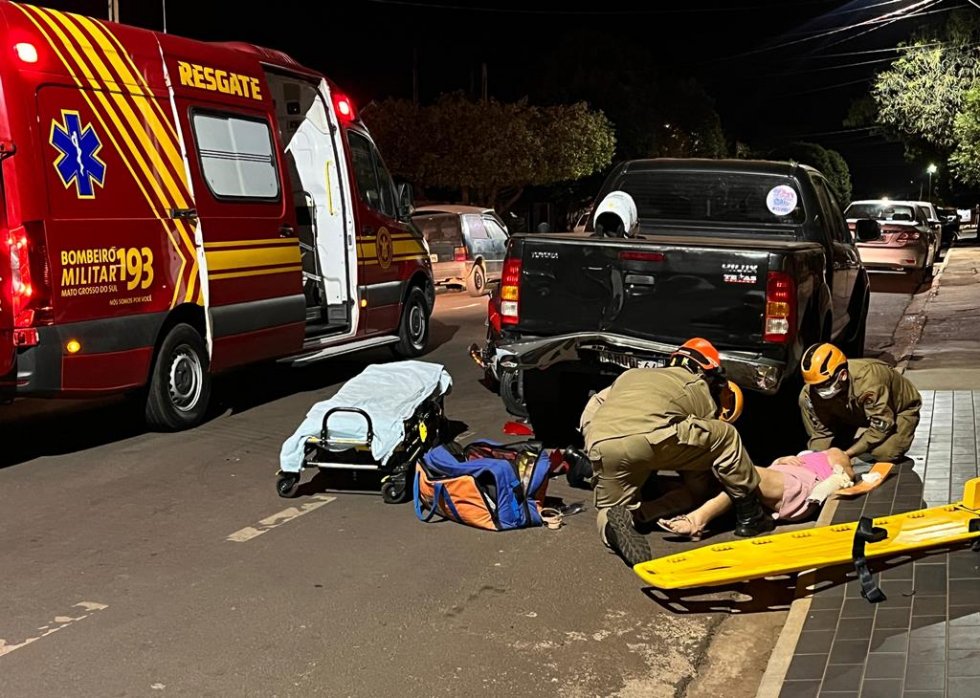 IVINHEMA: Motociclista sofre acidente grave em Bairro Piravevê