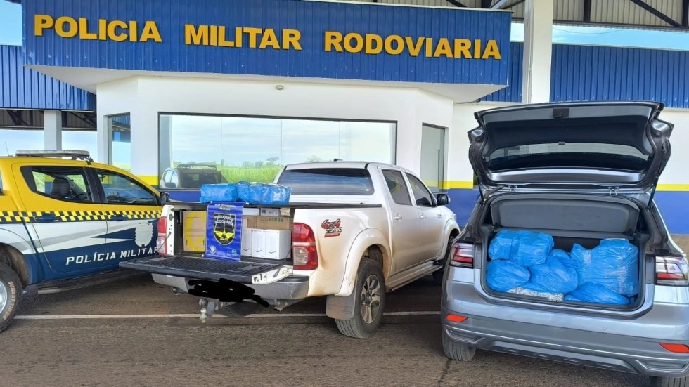 ANGÉLICA: Dois veículos com mercadorias ilegais são interceptados pela Polícia Militar Rodoviária